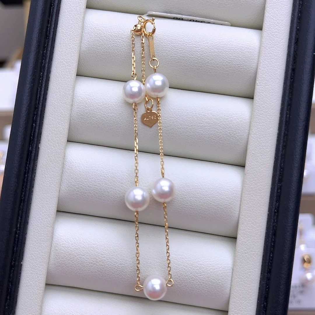 手链18K金镶嵌海水珍珠