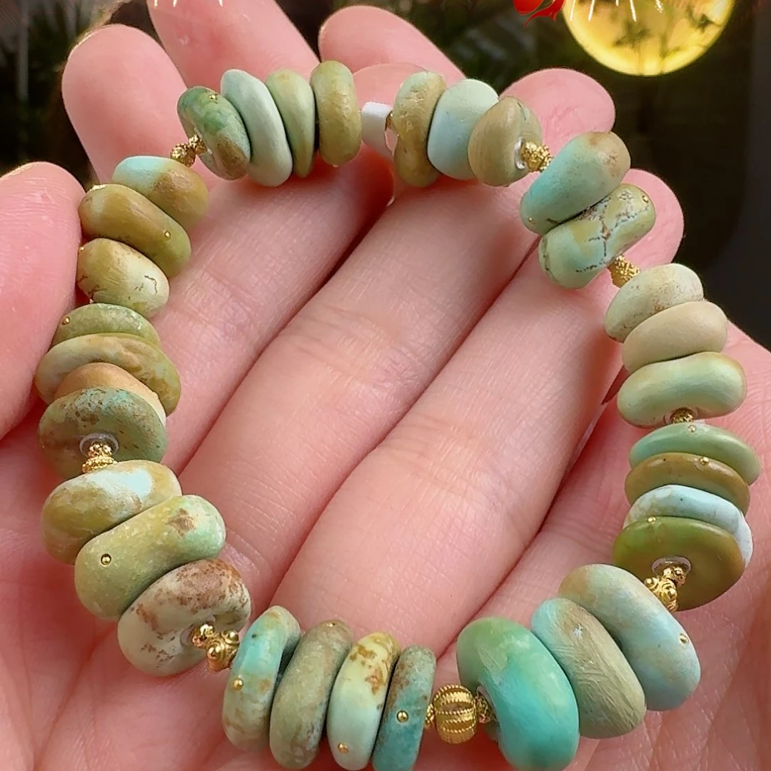 绿松石珠宝奇石18K金镶嵌