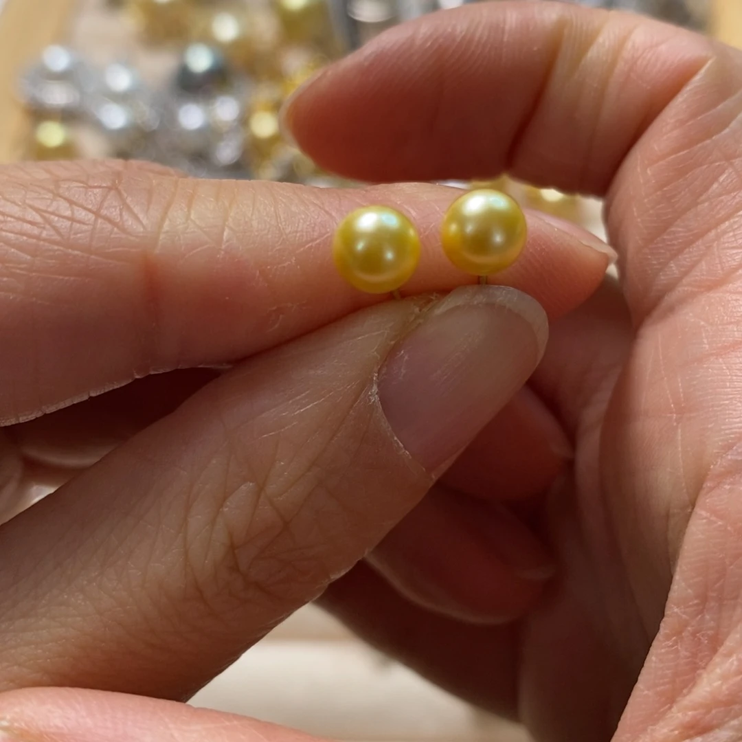 海水珍珠耳饰银S925镶嵌