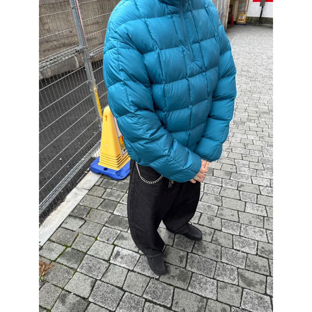 Anniehall25fw 加厚户外机能立领方格半拉链棉服面包服一件过冬