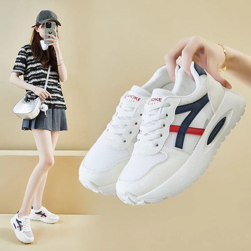 网面小白鞋女2025年夏季新款韩版百搭运动休闲鞋透气阿甘鞋跑步鞋