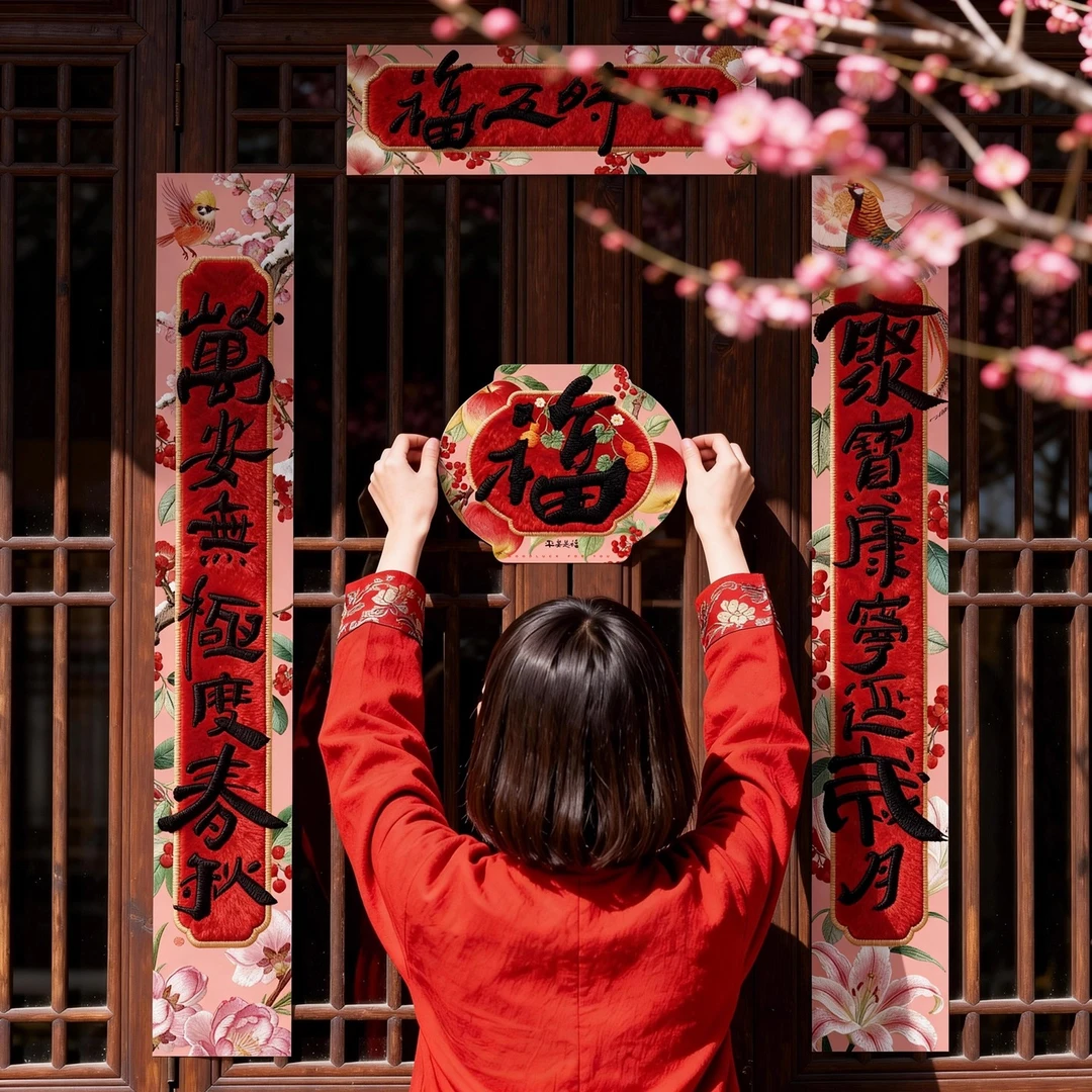 ININHOME锦绣东方年原创春联2026新年对联门贴福字窗贴