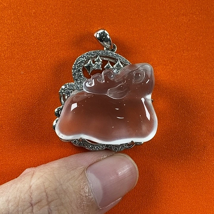 石英质玉银S925镶嵌颈饰