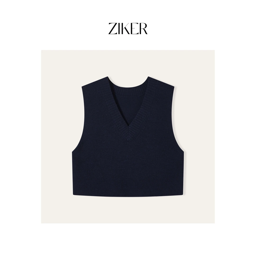 ZIKER丨扬子纱BIELLA极简v领百搭廓形马甲背心（套洗衣袋机洗）