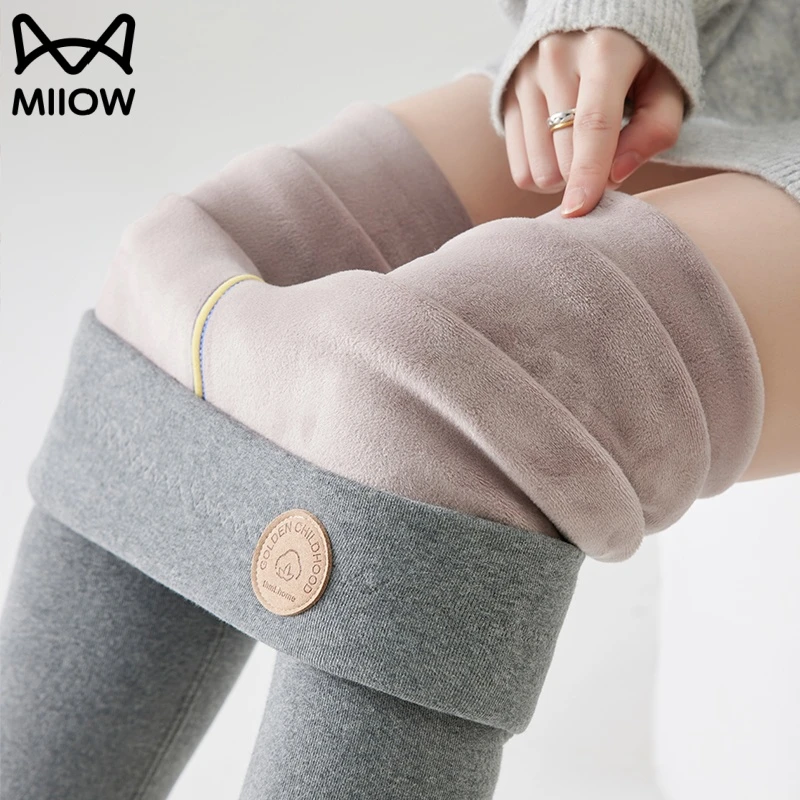 猫人女士秋冬羊羔绒打底裤高腰棉感秋裤2025新款加绒加厚保暖裤