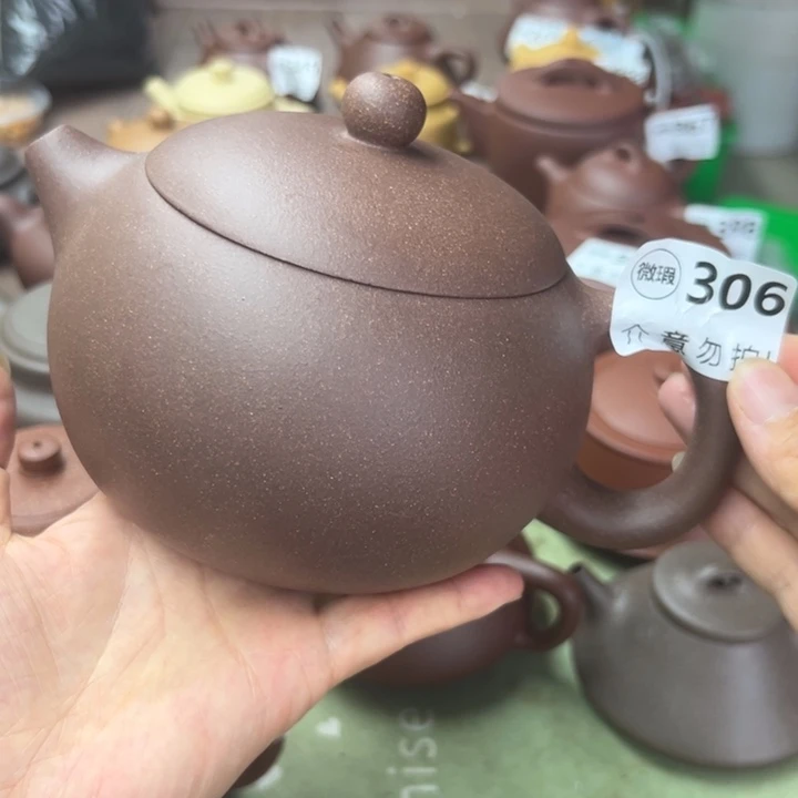茶壶紫砂紫泥半手瑕疵650