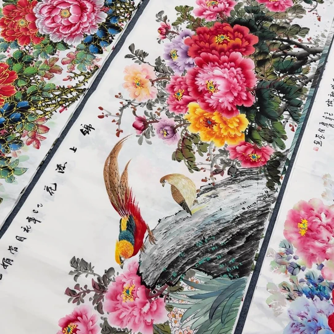 海***涯国画尺寸70X180纯手绘作品