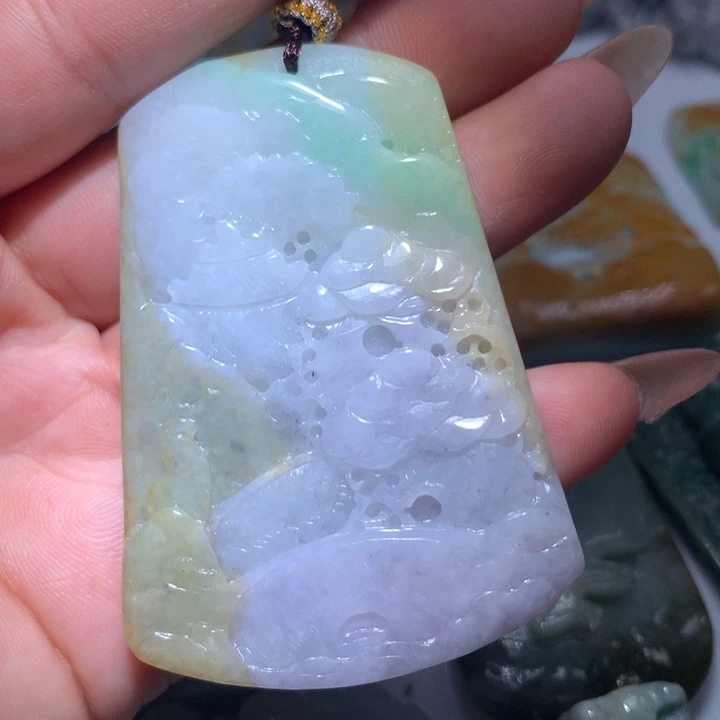 翡翠未镶嵌颈饰保真天然A货翡翠