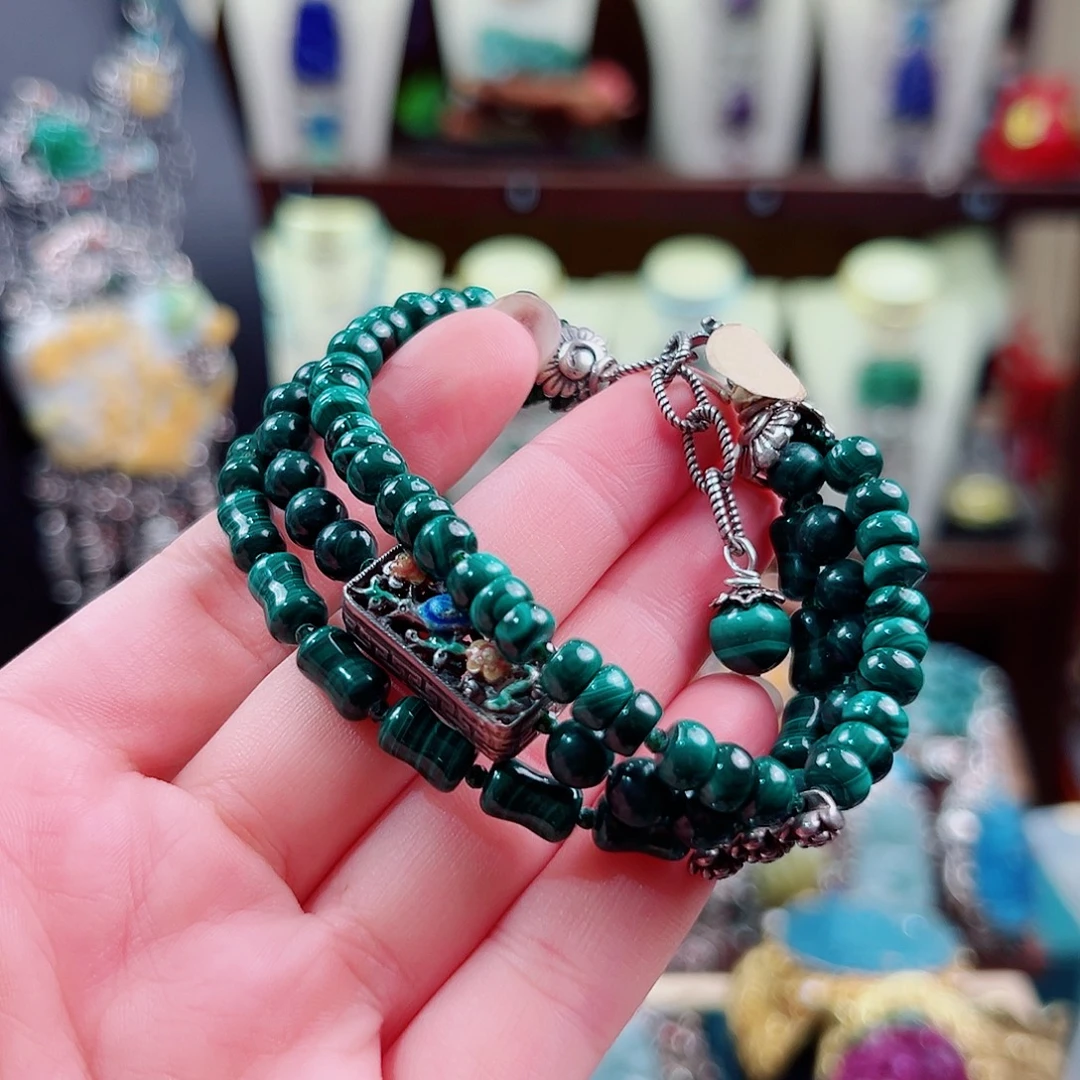 孔雀石未镶嵌项链项链