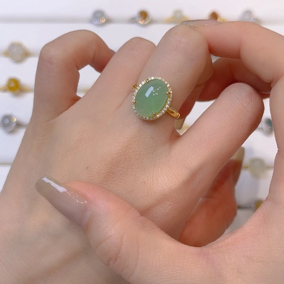 翡翠银S925镶嵌戒指