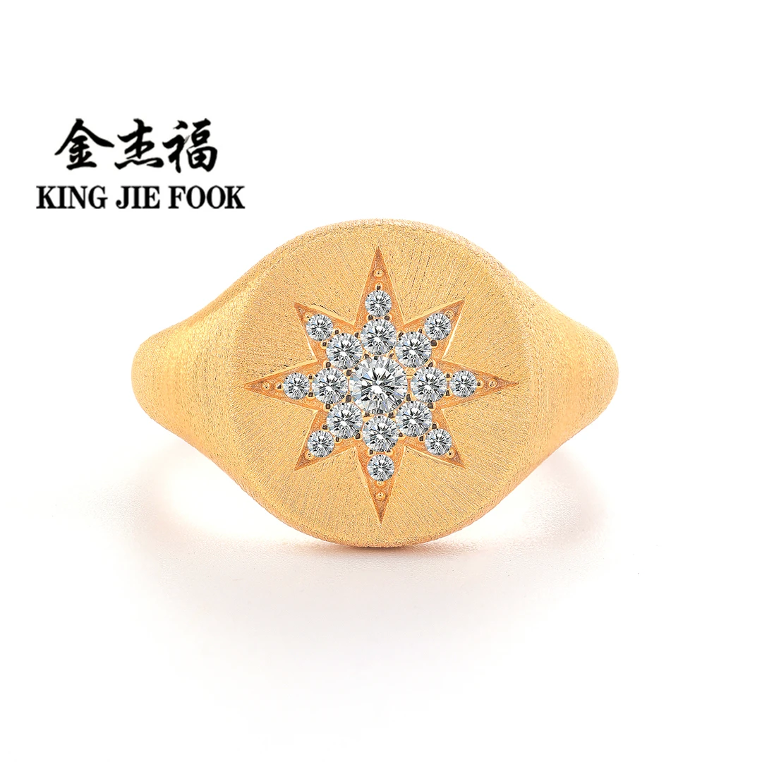 925银戒指 金杰福s925银意大利手工錾刻拉丝亮闪星芒戒指