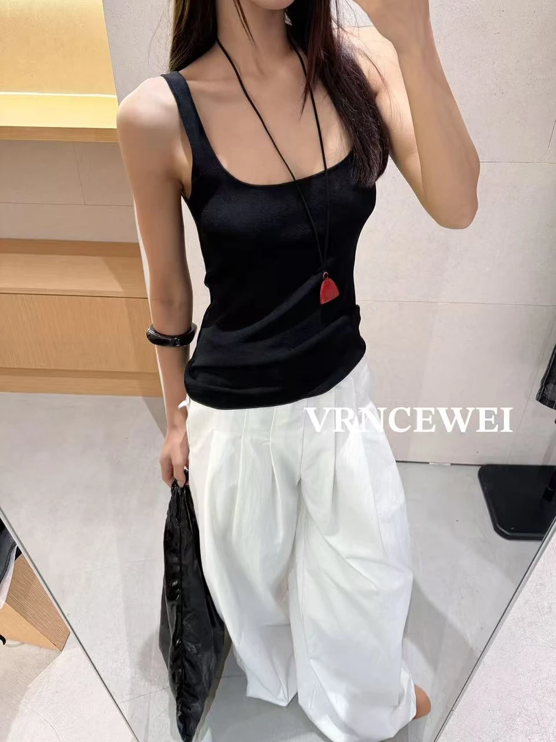 福秒-捏褶设计！宽松阔腿休闲裤 （657R0018#）VRNCEWEI