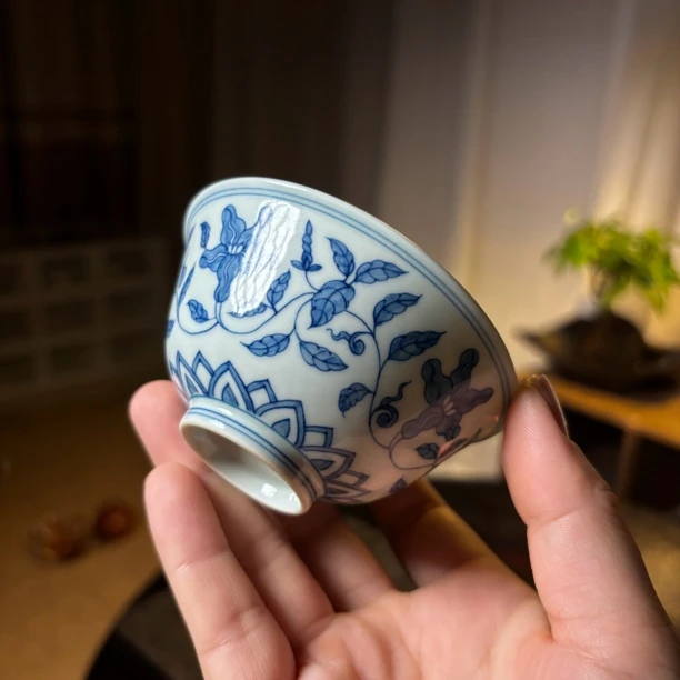 【南风】仿明成化十二宫碗 四季花小茶碗