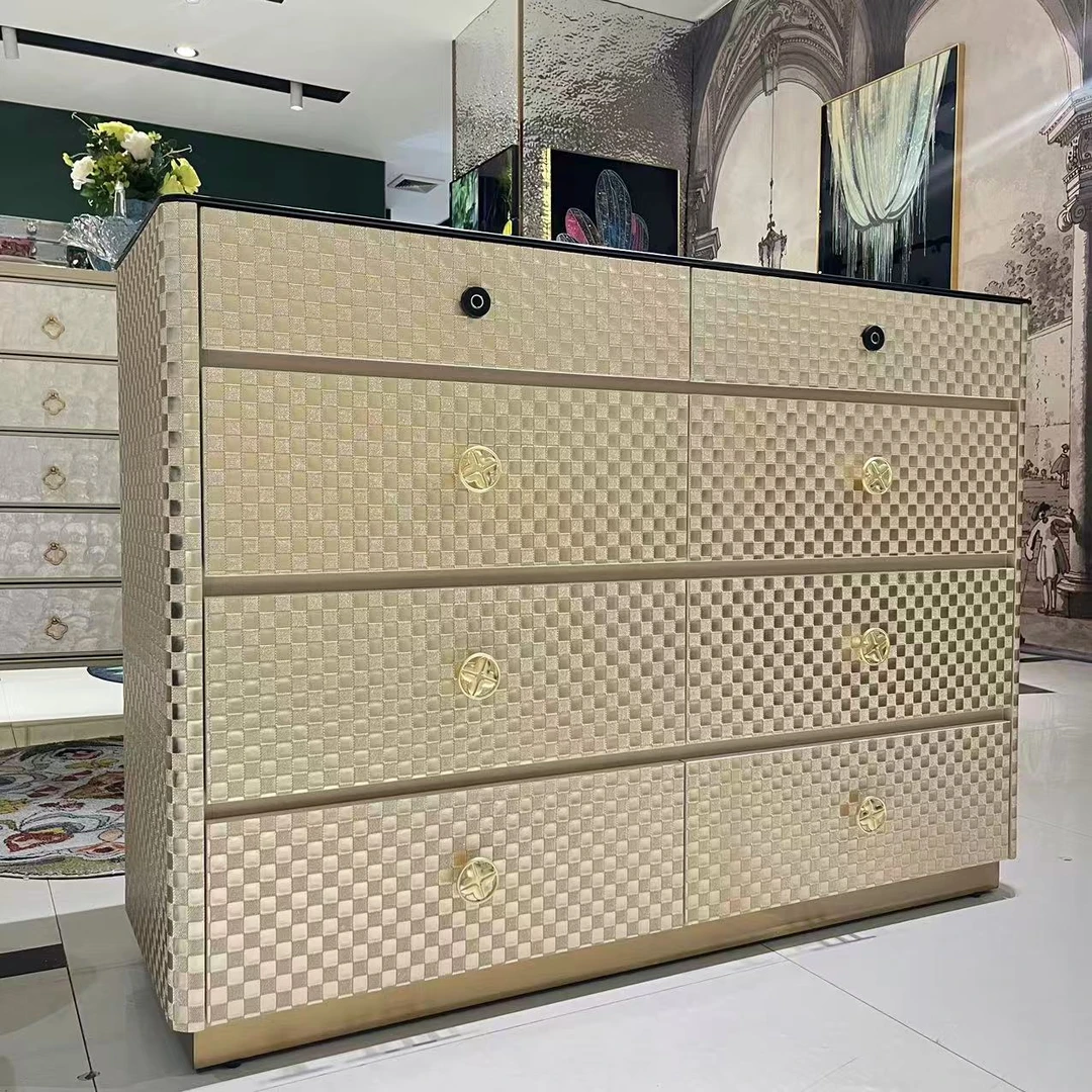 【喜悦家具】SKM棋盘格八斗珠宝柜120*40*86