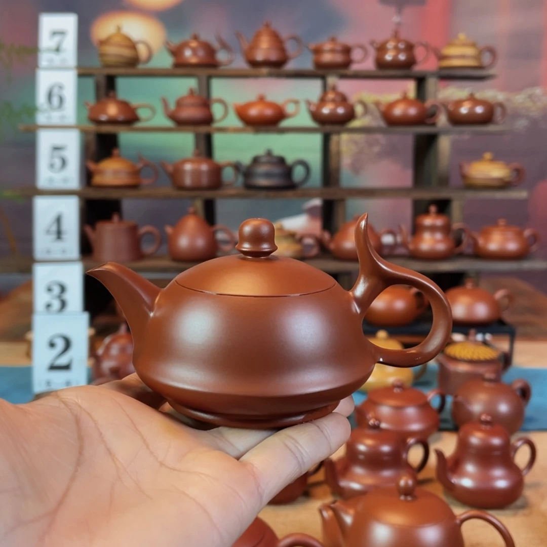 茶壶紫砂东*潮州手工手拉朱泥将军壶