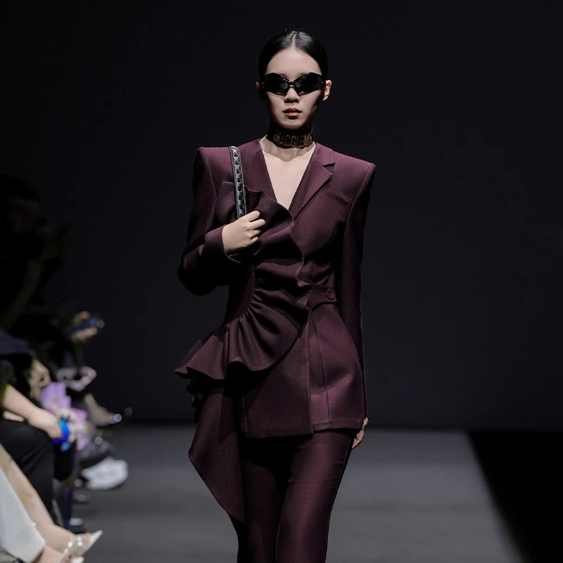 MAGGIE MA马婧气质富家千金衣服冬季炸街一整套女装时尚套装674D