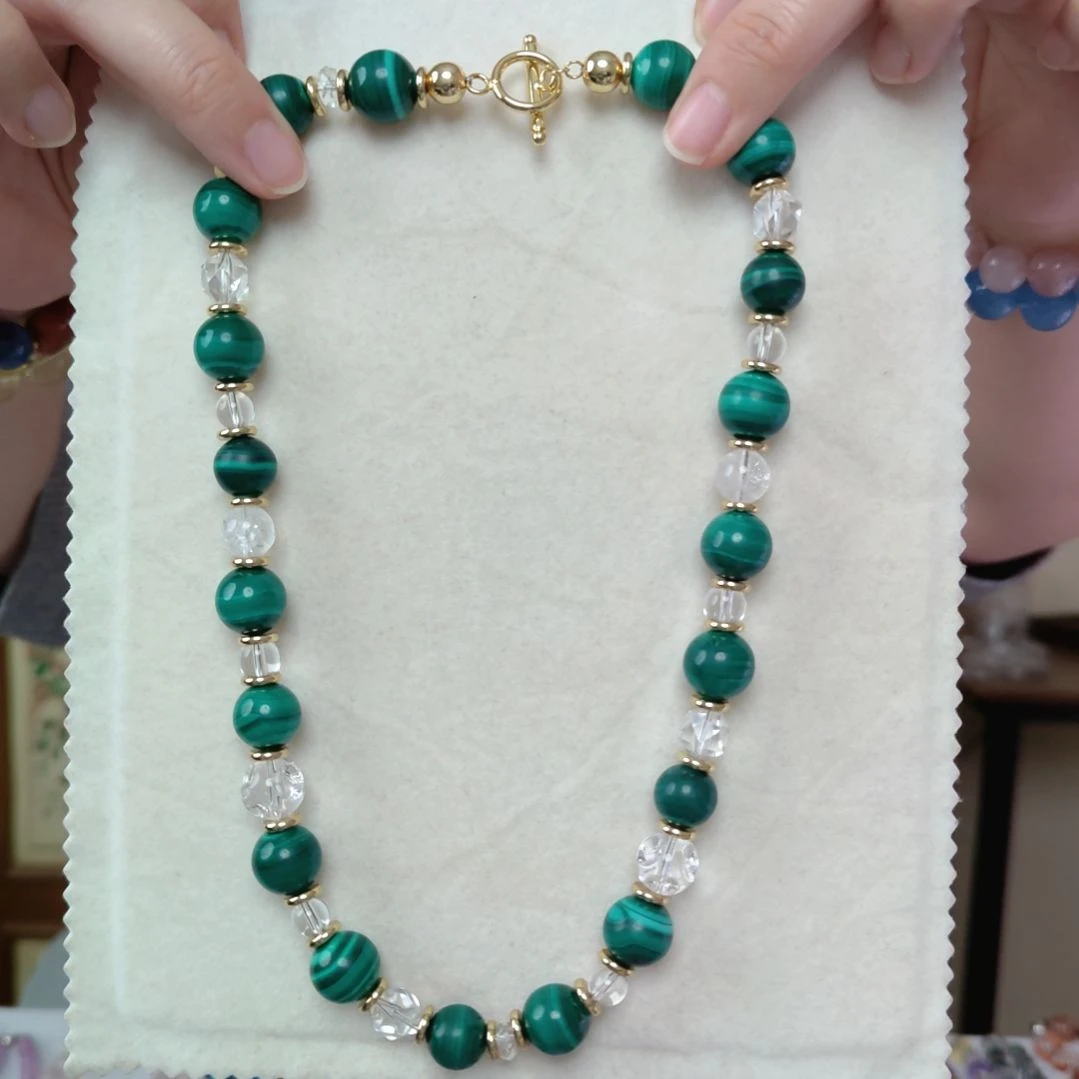 合金孔雀石颈饰设计款