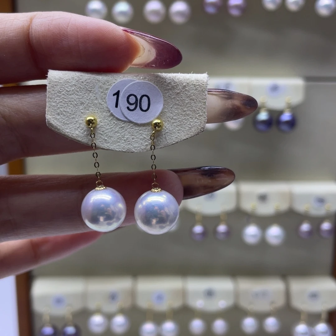 淡水珍珠耳饰18K金镶嵌