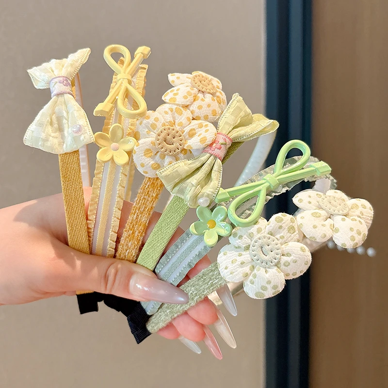 糖果色发箍儿童可爱蝴蝶结头箍公主花朵头饰小女孩压发发捆不勒头