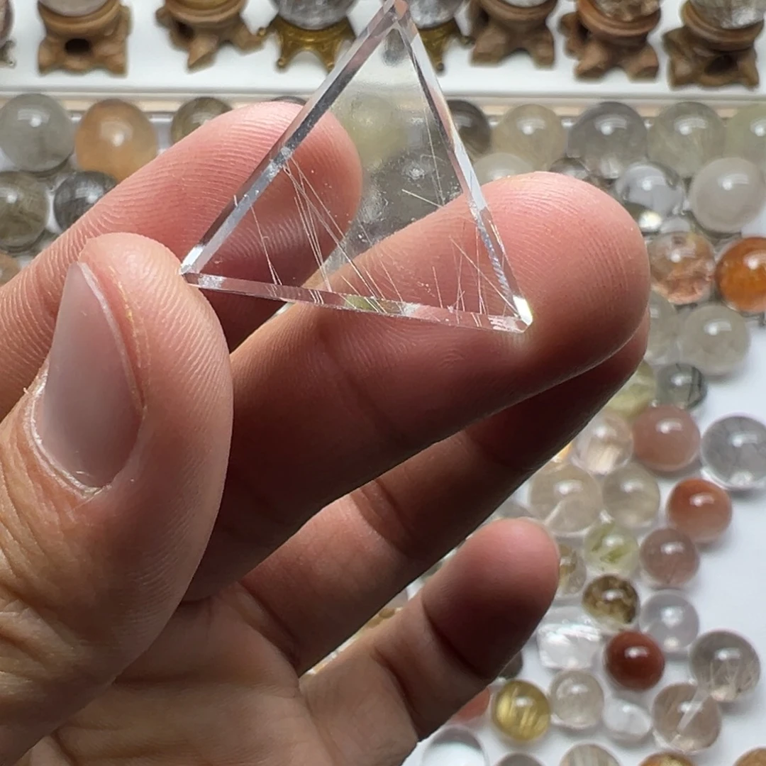 珠宝半成品未镶嵌水晶发金三角