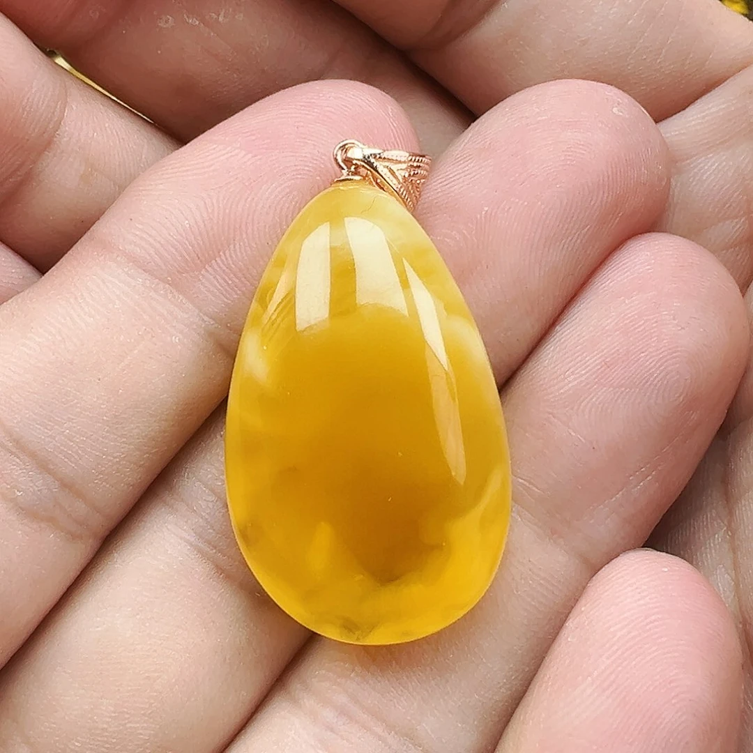 蜜蜡未镶嵌珠宝奇石蜜蜡吊坠6.2克