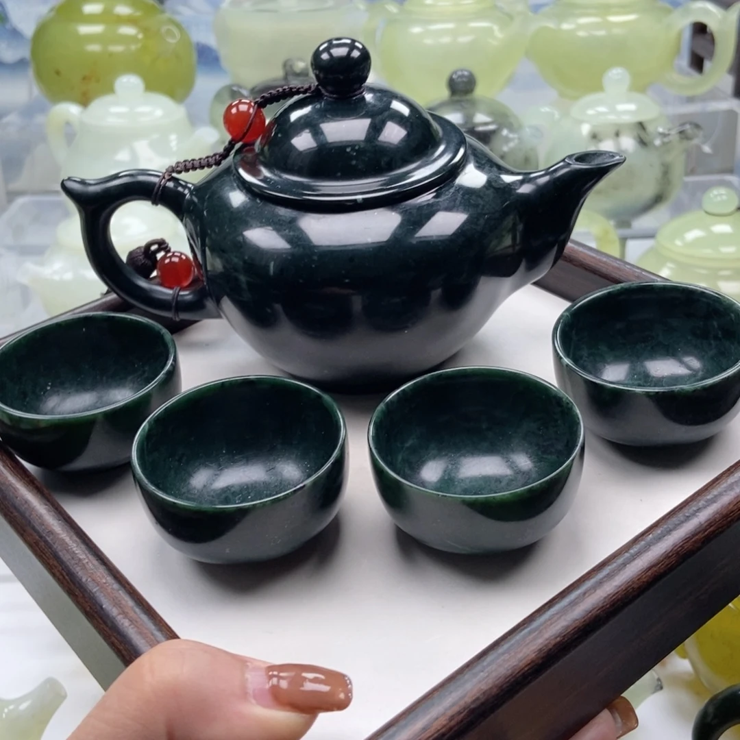 福***康蛇纹石玉未镶嵌壶