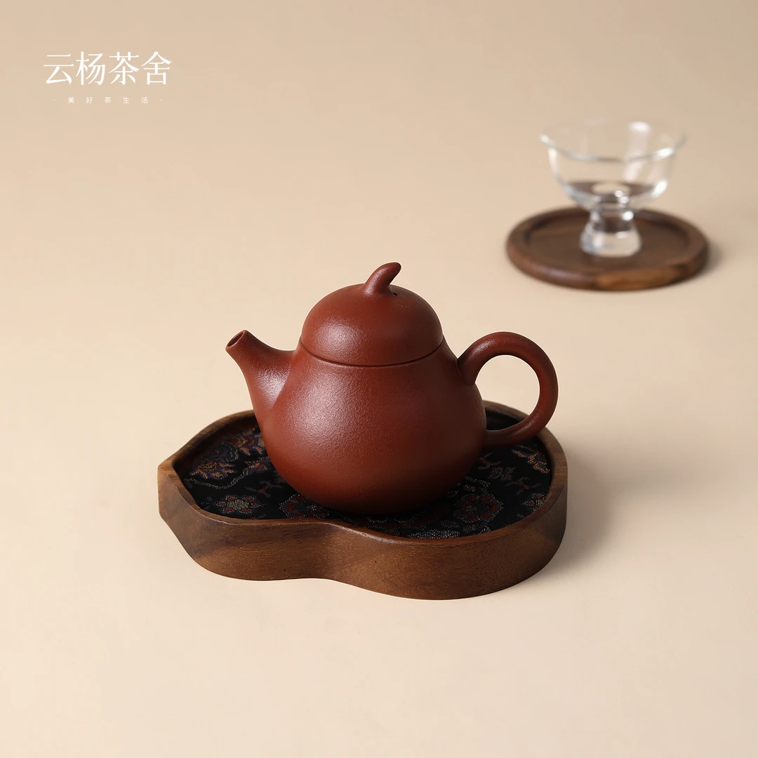 【新品首发】设计款小茄瓜紫砂朱泥壶一人饮家用茶壶 容量约100cc