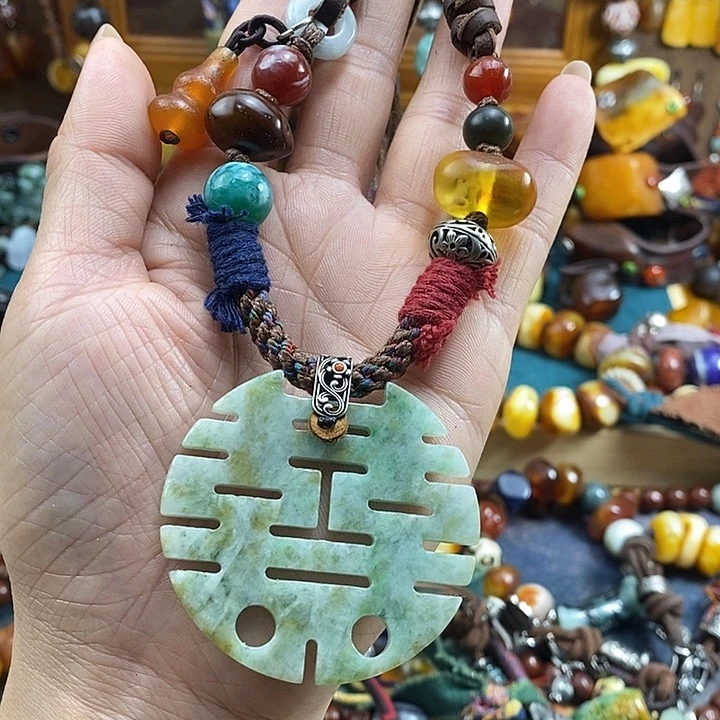 翡翠未镶嵌项链项链