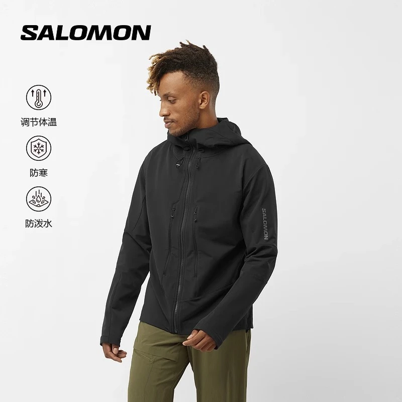 salomon萨洛蒙软壳夹克春保暖男款户外徒步外套OUTPEAK SOFTSHELL