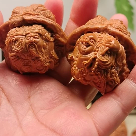 ༺***༻核桃把件蛤蟆头财神弥勒