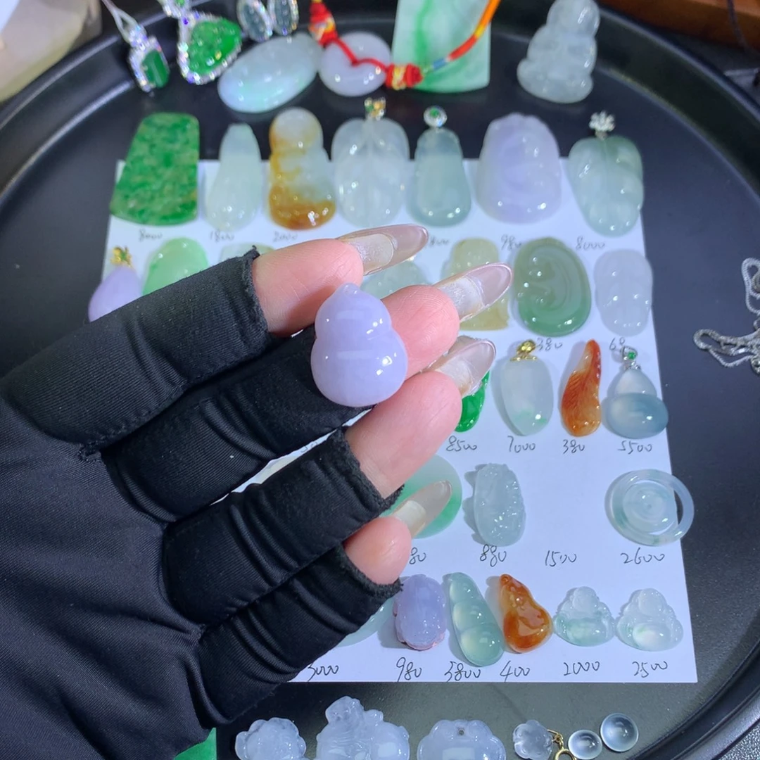 翡翠未镶嵌吊坠(不含链)紫葫芦