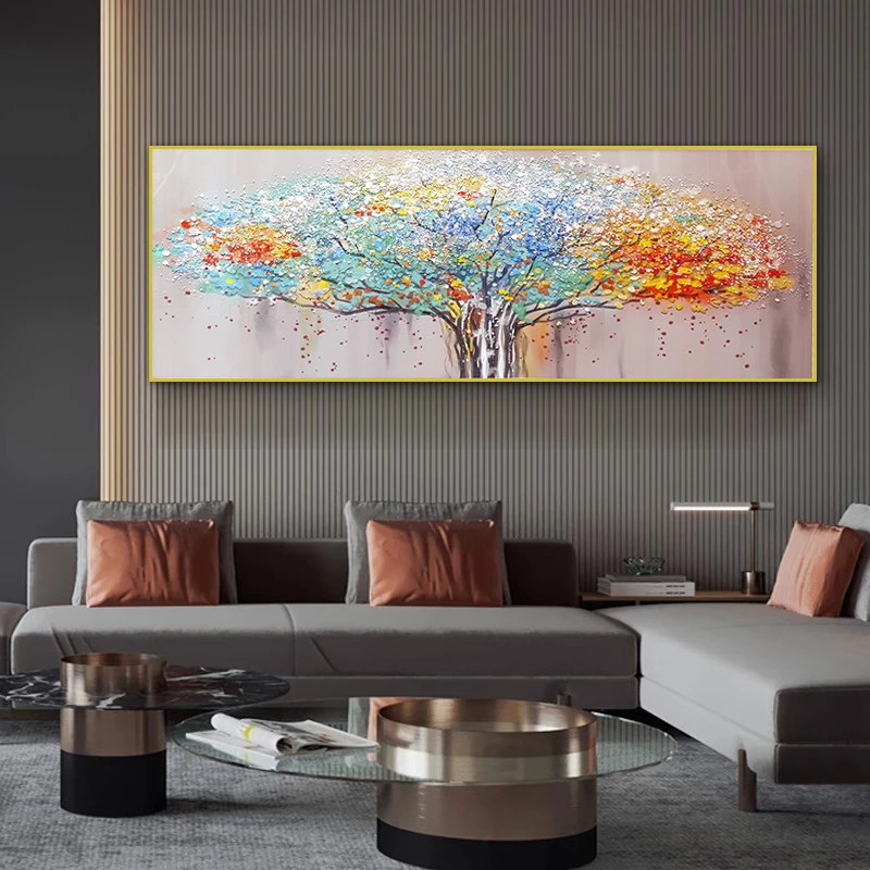 现代新款生命之树晶瓷镶钻客厅背景墙装饰画 办公室幸福树70200