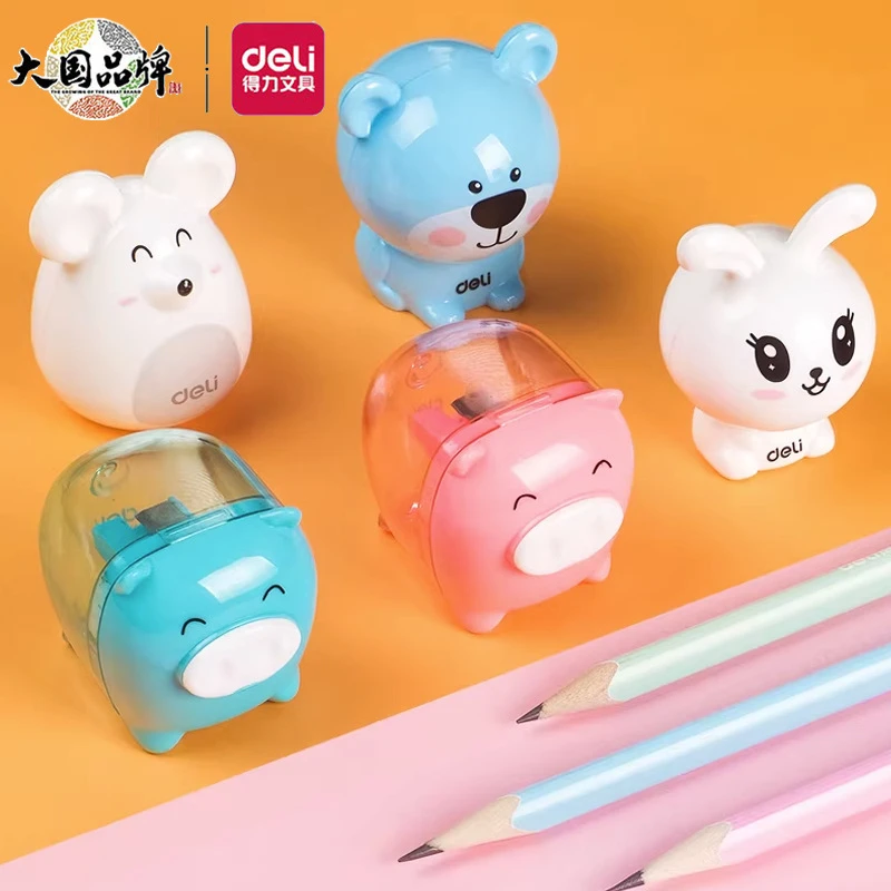 得力卡通卷笔刀儿童削笔刀可爱塑料手动转笔刀学生文具削笔器