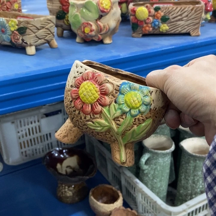 陶瓷花盆单场满9.9发10.5*8.5*8.5