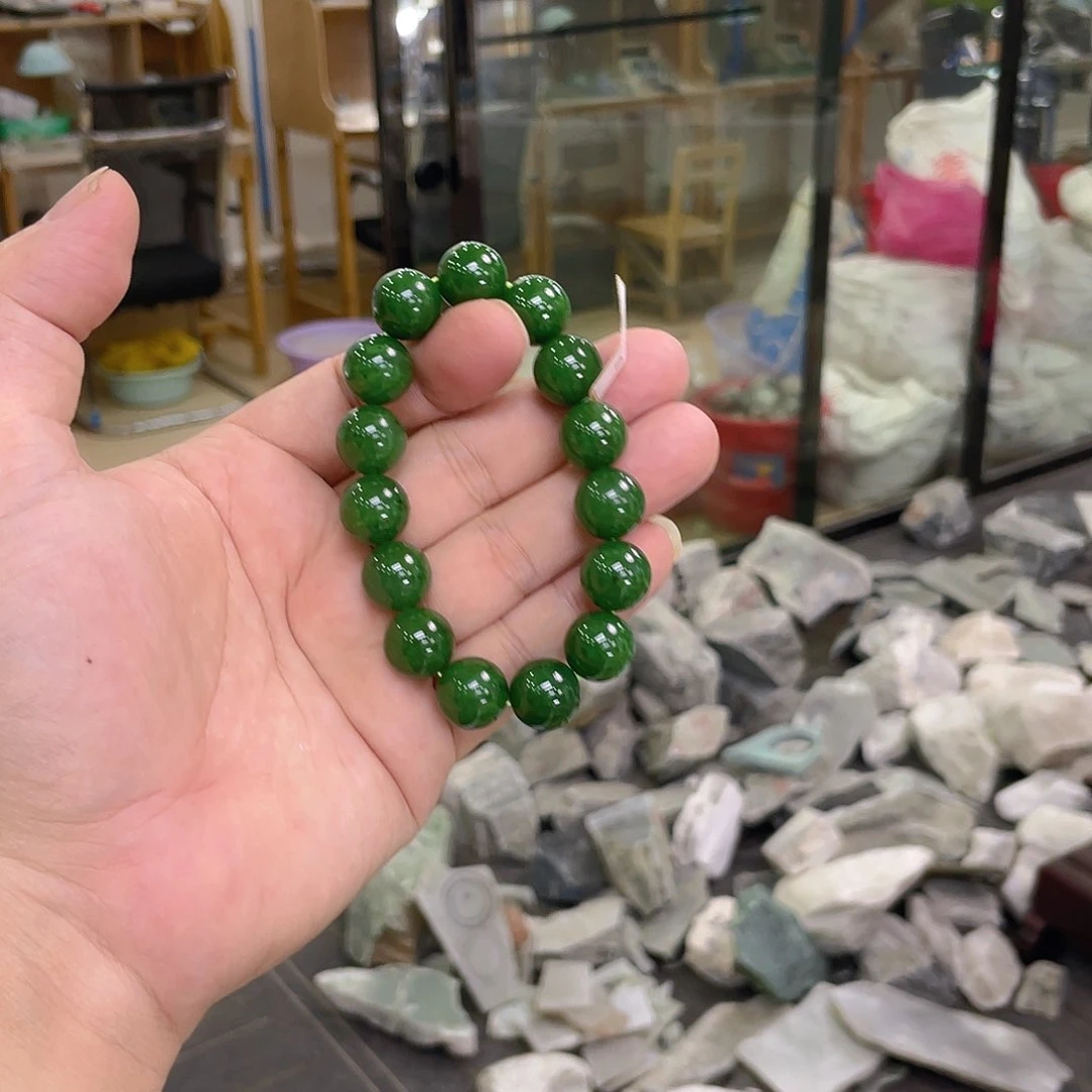 手链未镶嵌和田玉（碧玉）