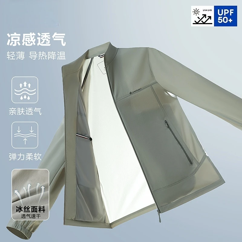 2025男士初秋轻薄夹克遮阳透气凉感速干立领纯色百搭出游必备2631