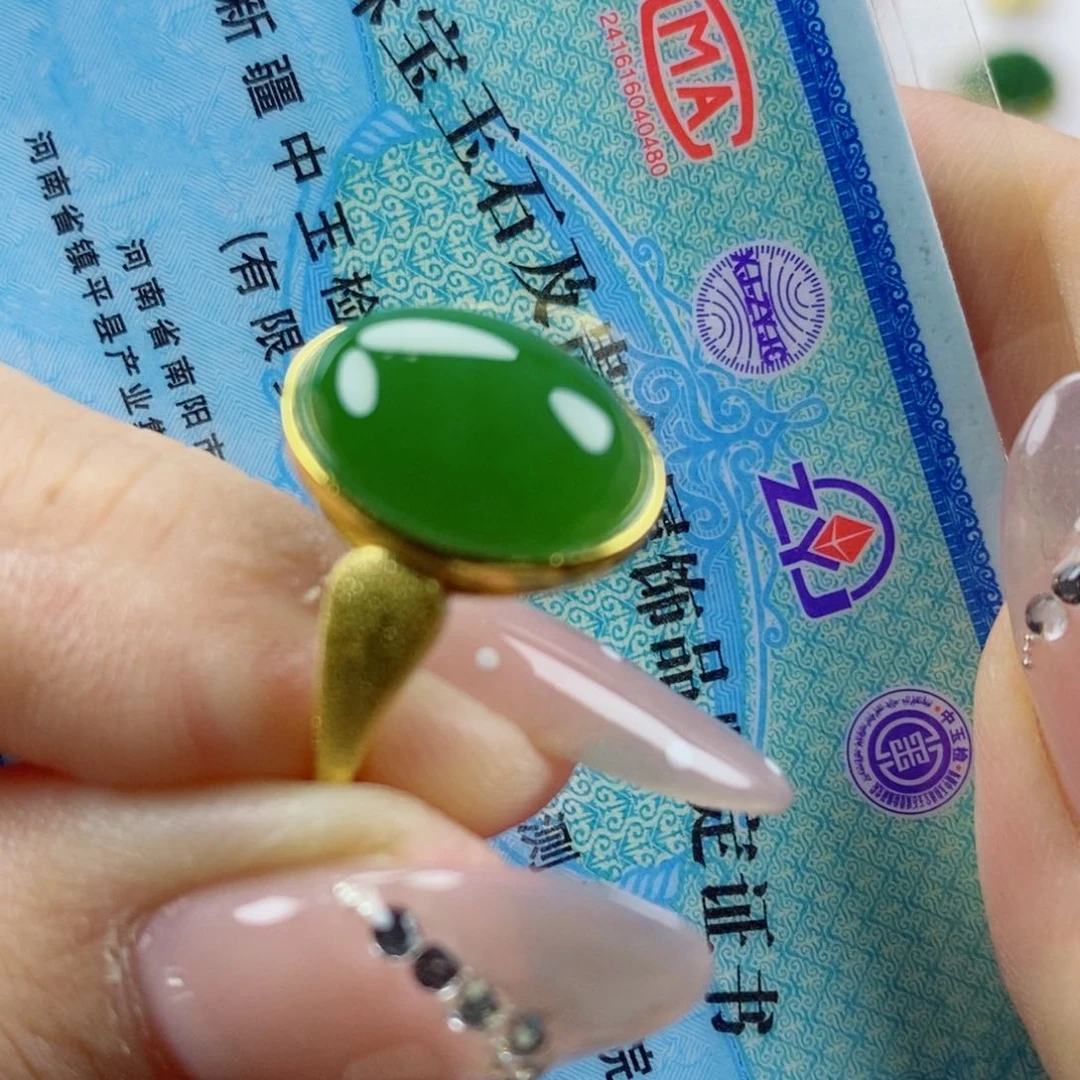 银S925镶嵌戒指和田玉