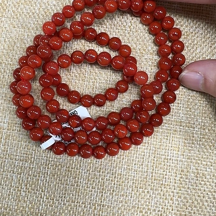 未镶嵌手链南红玛瑙项链多圈原矿牛血火焰纹7