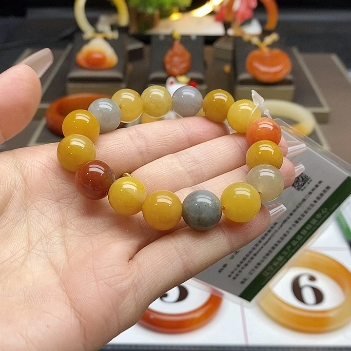 石英质玉（黄龙玉）未镶嵌手串