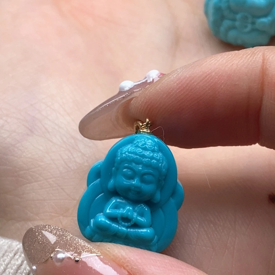 绿松石颈饰18K金镶嵌奔***拉
