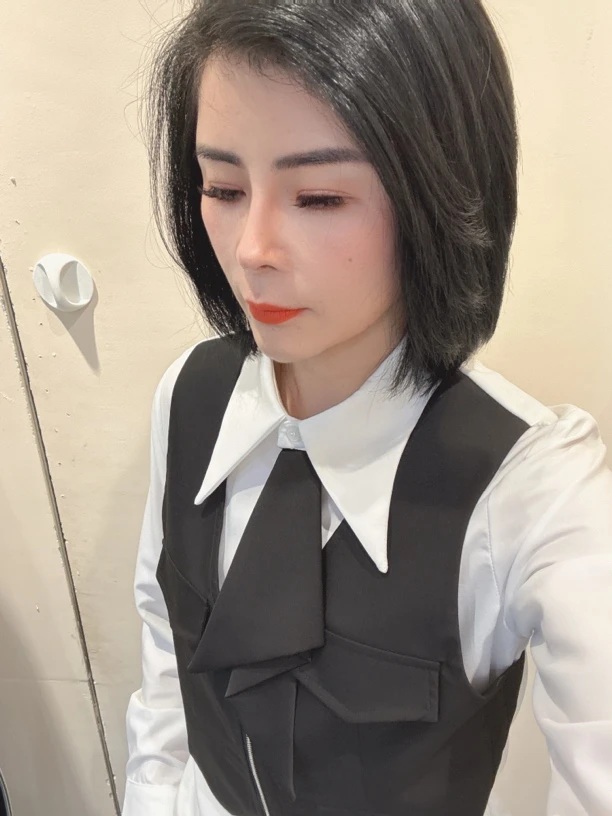 【衫托11】早春款欧货假两件领带设计感上衣