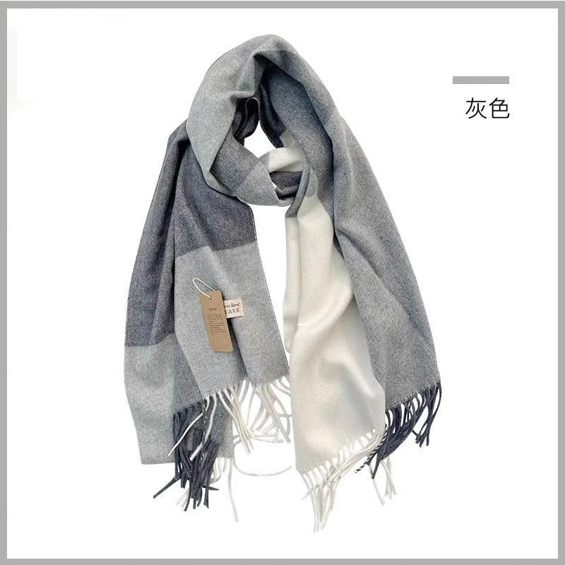 范哲萨2025新款羊绒格子围巾女冬季韩版百搭情侣保暖围脖男礼物潮