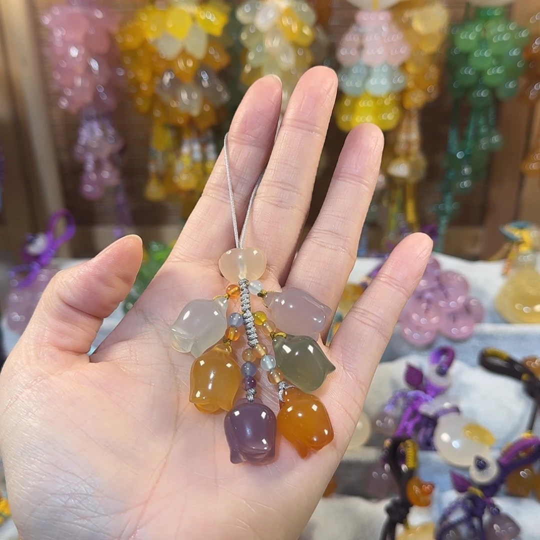 玛瑙/玉髓未镶嵌手机挂件