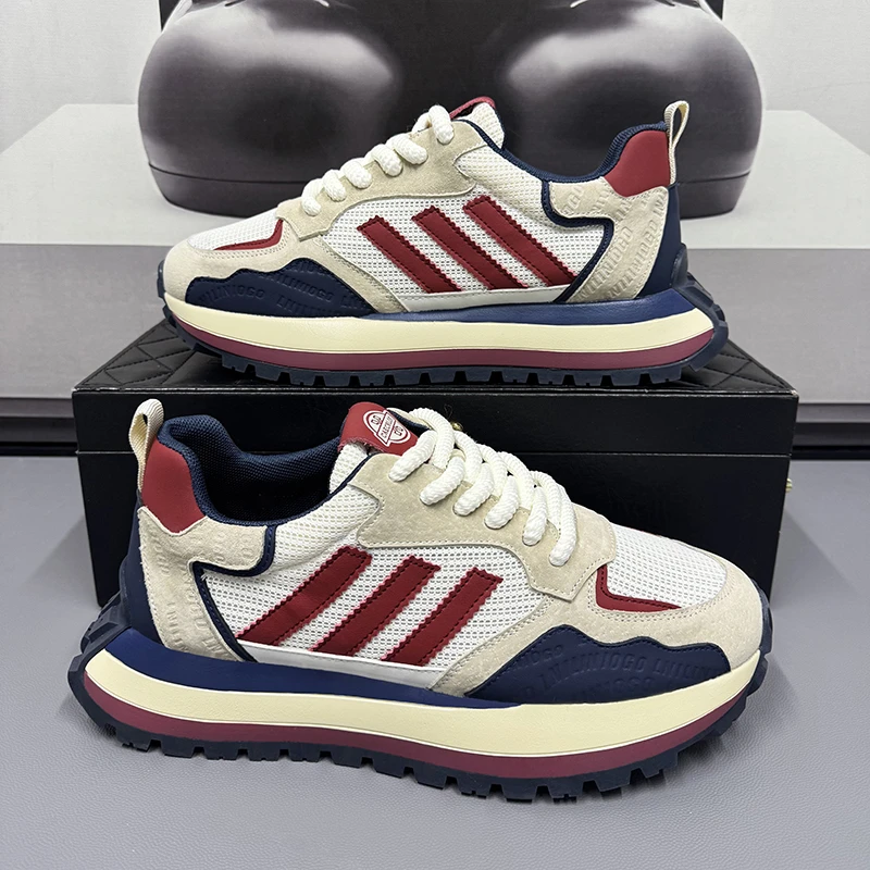 男鞋夏季新款网面透气老爹鞋潮流拼色厚底休闲时尚百搭运动跑步鞋