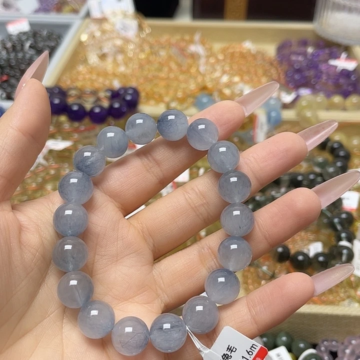 *****水晶手链未镶嵌蓝兔毛11.6
