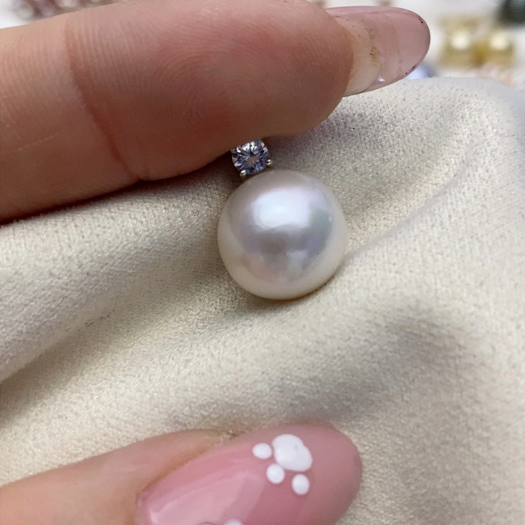 【闪购商品】淡水珍珠颈饰银S925镶嵌12-13mm