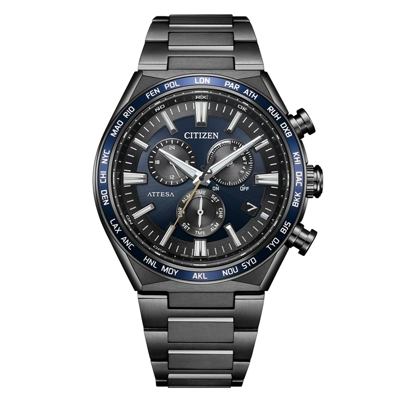 Citizen/西铁城光动能电波时尚黑色钛经典男士腕表CB5967-66L