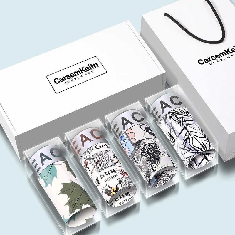 2024新款薄款男士运动短裤男款爆款平角裤大码透气四角裤头礼盒装