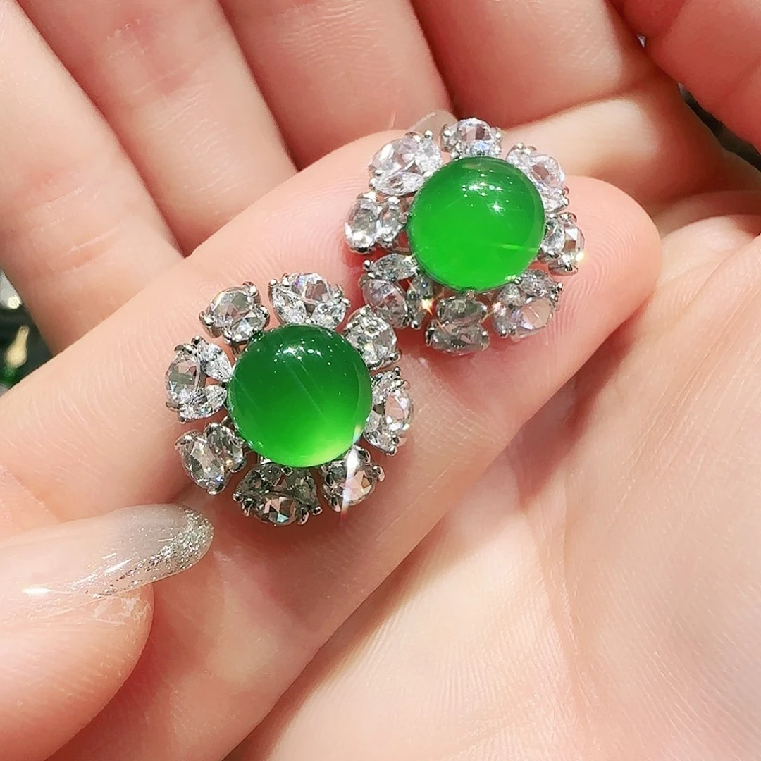 玛瑙/玉髓耳钉未镶嵌