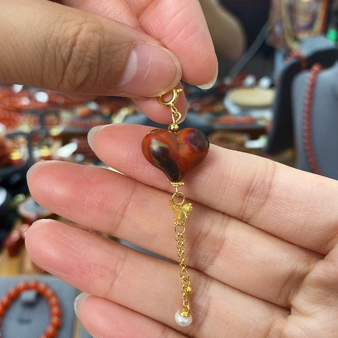 南红玛瑙配饰银S925镶嵌